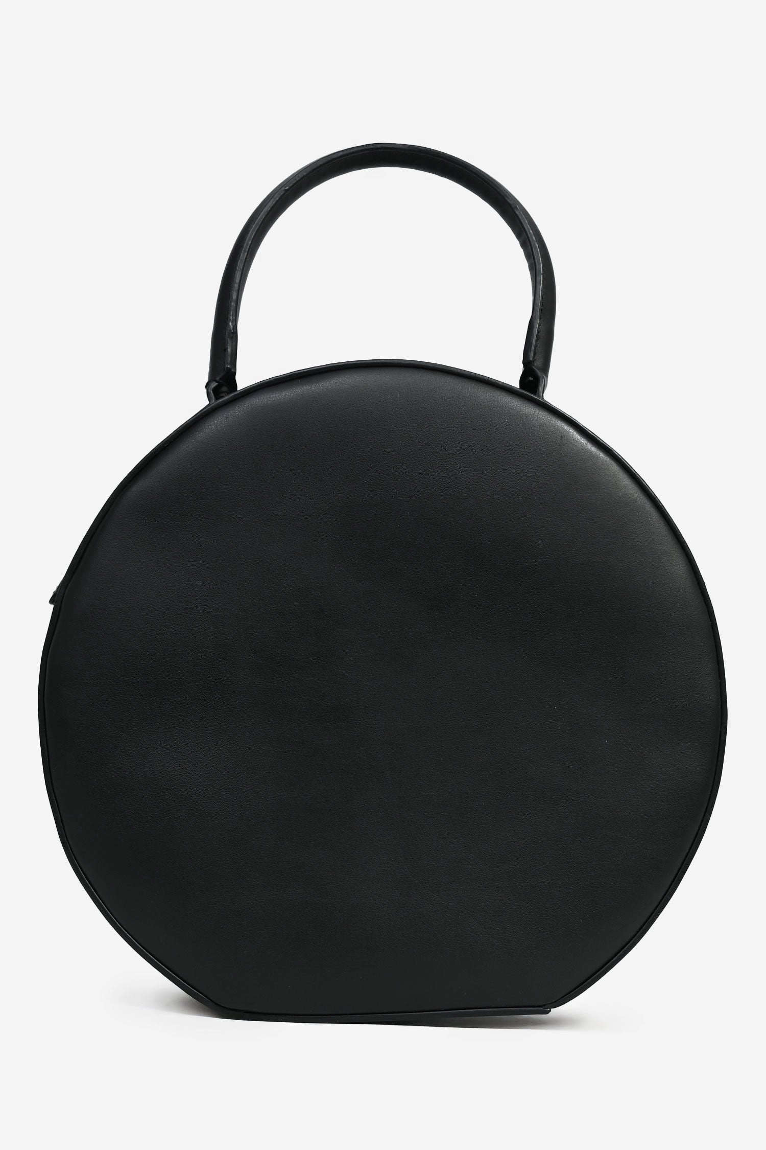 Mansur Gavriel Black Leather Large Round Zippy Top Handle Bag