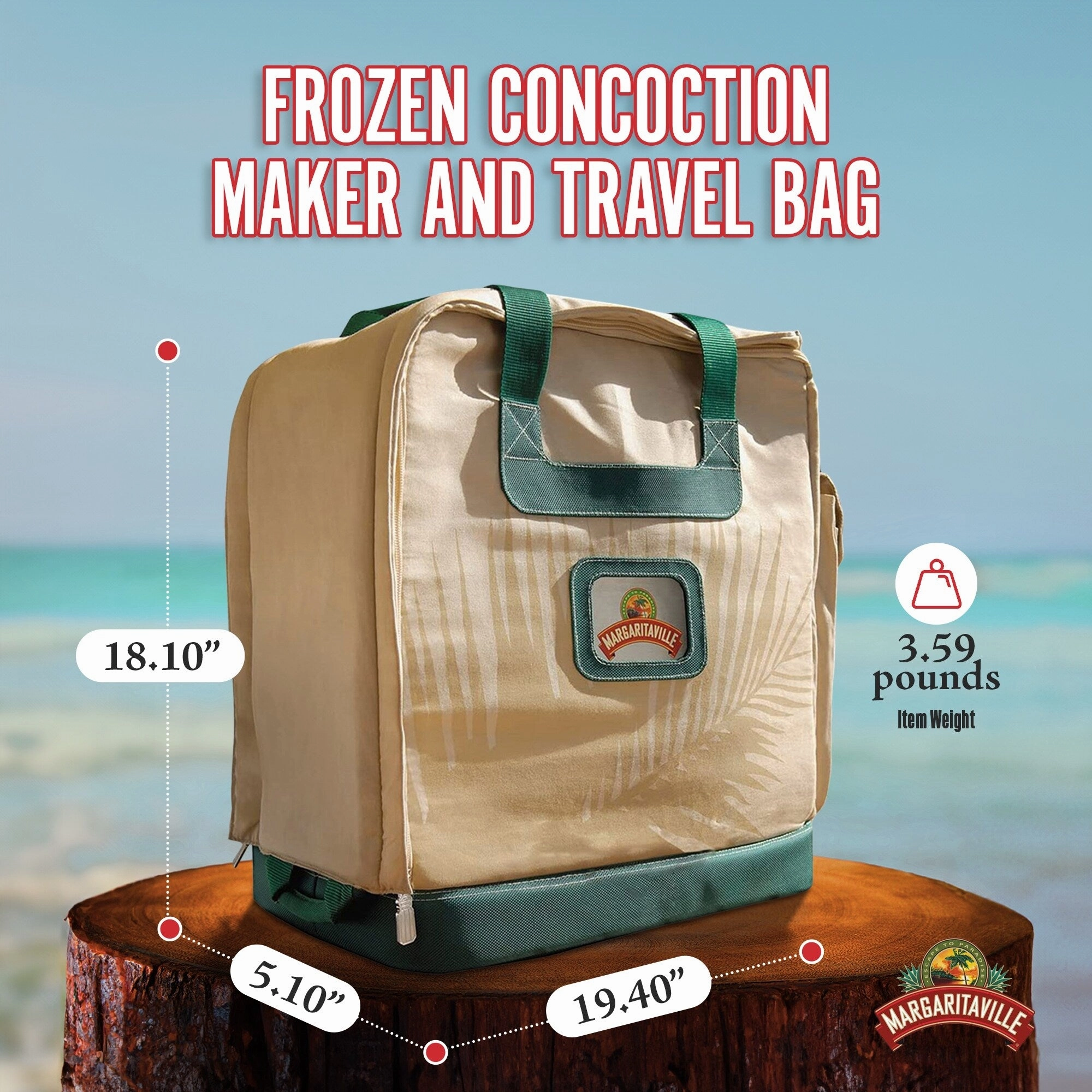 Margaritaville AD1200 Water Repellant Foam Padded Concoction Maker Travel Bag - 3.6