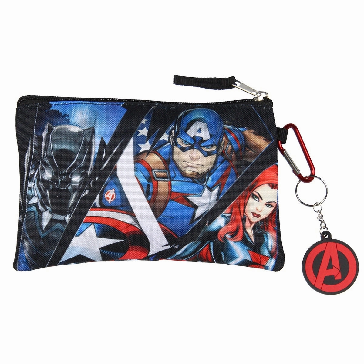 Marvel Avengers 5 Pc Kids Backpack Set Lunch Box Key Chain Pencil Case Carabiner For Travel School - One Size