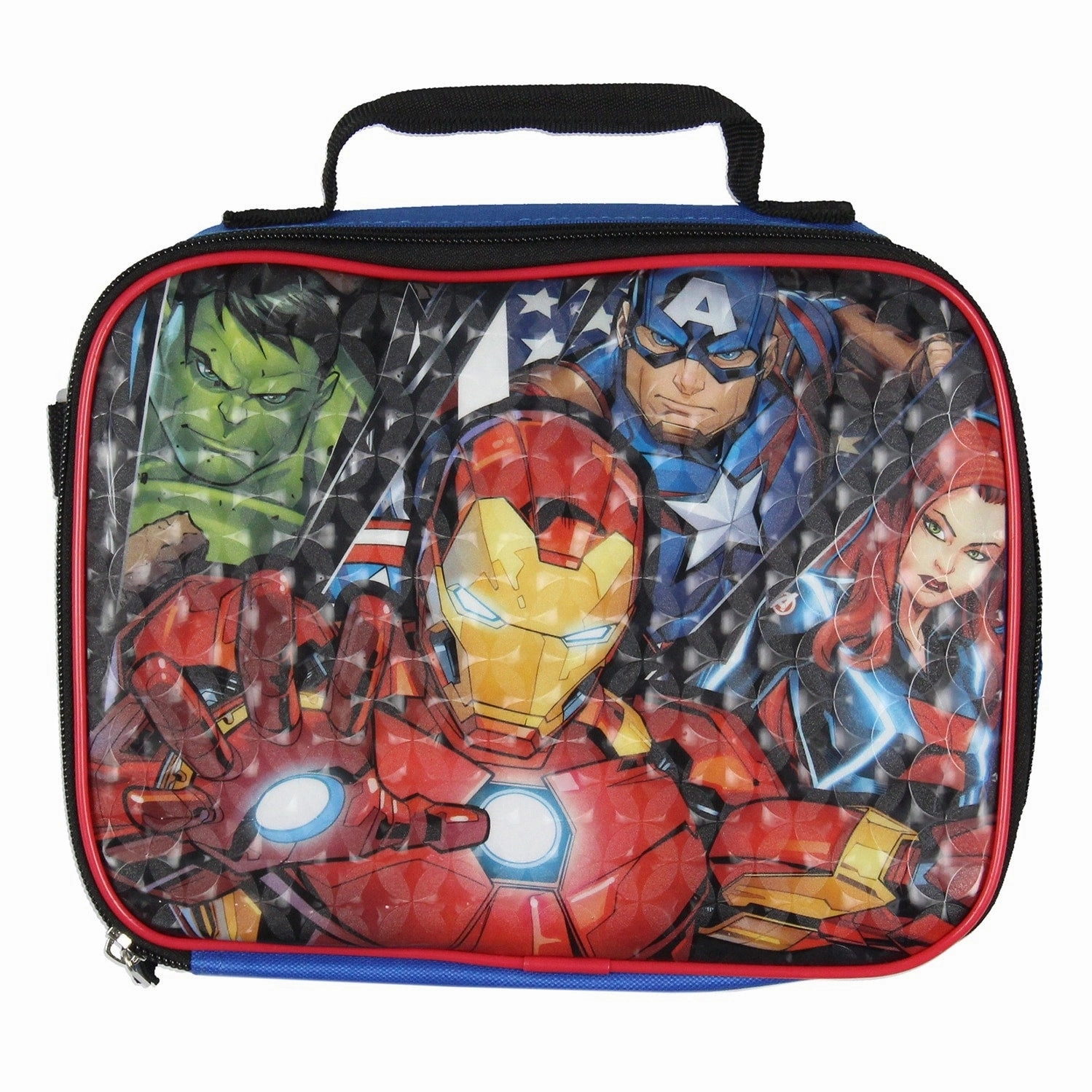 Marvel Avengers 5 Pc Kids Backpack Set Lunch Box Key Chain Pencil Case Carabiner For Travel School - One Size