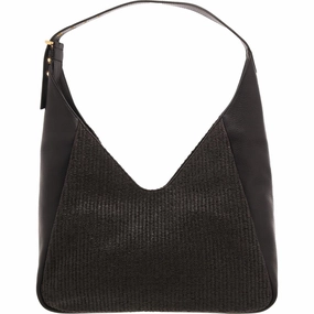 Marza Womens Mixed Media Leather Shoulder Handbag