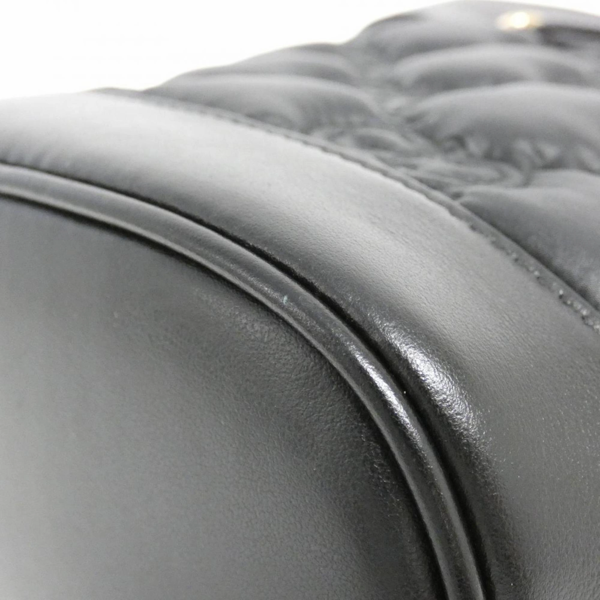Matelasse Leather Shoulder Bag with Key Charm