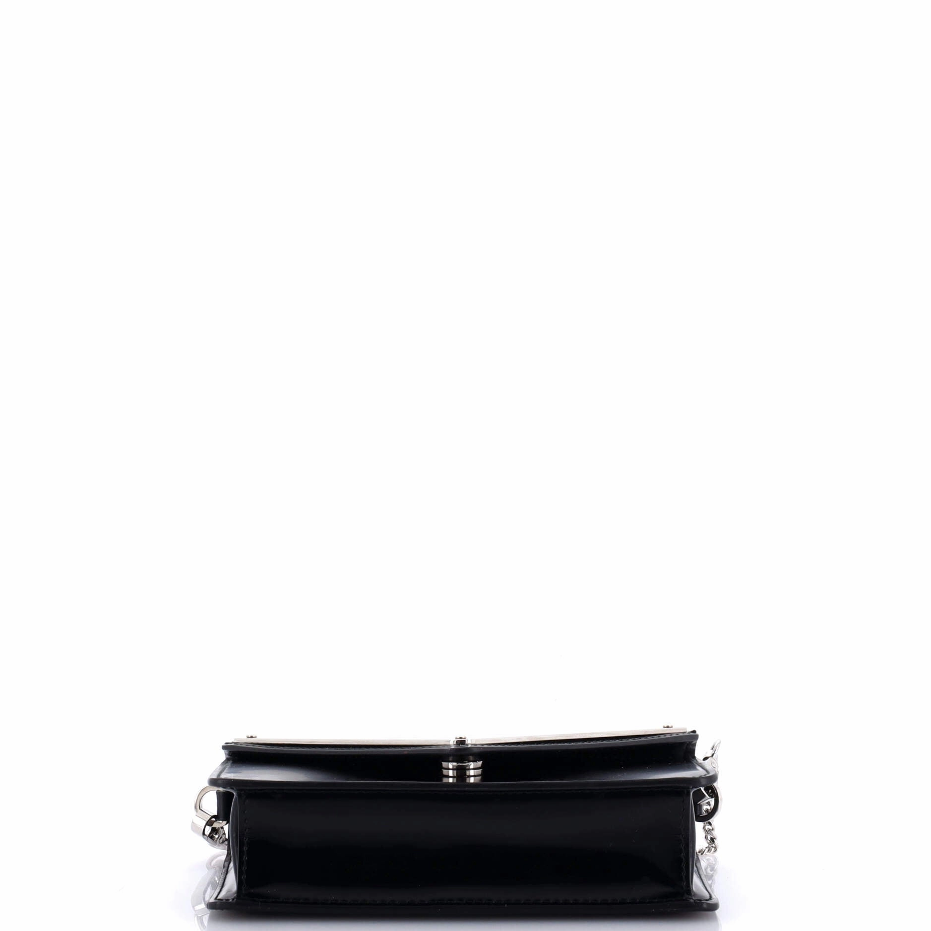 Maxi Triangle Logo Chain Flap Bag Brushed Leather Small
