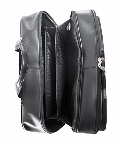 McKlein, L Series, Bowery, Top Grain Cowhide Leather, 15" Leather Wheeled Laptop Briefcase, Black (87855)