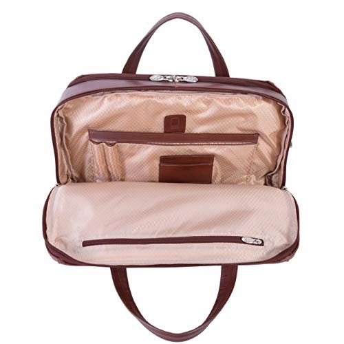 McKlein, R Series, Harpswell, Top Grain Cowhide Leather, 17" Leather Dual Compartment Laptop Briefcase, Brown (88564)
