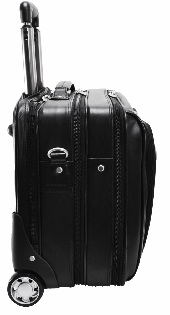 Mcklein R Series Lasalle Leather 17In Wheeled Laptop Briefcase