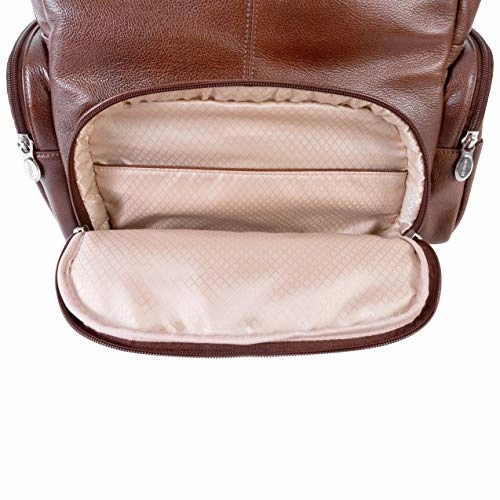 McKlein, S Series, Cumberland, Pebble Grain Calfskin Leather, 15" Leather Dual Compartment Laptop Backpack, Brown (88364)