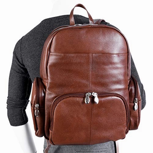 McKlein, S Series, Cumberland, Pebble Grain Calfskin Leather, 15" Leather Dual Compartment Laptop Backpack, Brown (88364)