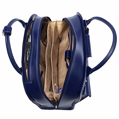 Mcklein Usa Edgebrook Navy 15.6" Leather Wheeled Ladies' Laptop Case (96317)