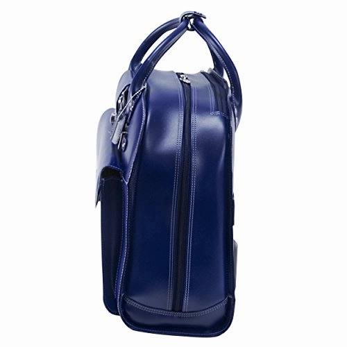 Mcklein Usa Edgebrook Navy 15.6" Leather Wheeled Ladies' Laptop Case (96317)