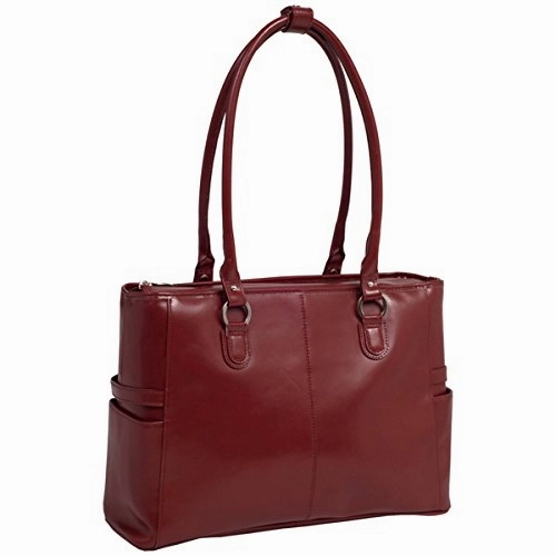 McKlein, W Series, Willow Springs, Top Grain Cowhide Leather, 15" Leather Ladies' Laptop Briefcase, Red (96566)