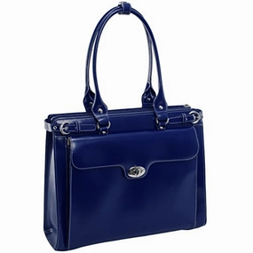 McKlein, W Series, Winnetka, Top Grain Cowhide Leather, 15" Leather Ladies' Laptop Briefcase, Navy (94837)