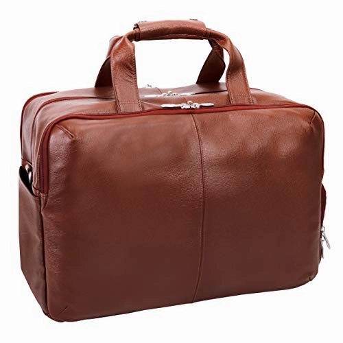 McKleinUSA Avondale, Pebble Grain Calfskin Leather, 22" Leather, Triple Compartment, Carry-All, Travel, Laptop Duffel, Brown (18904)