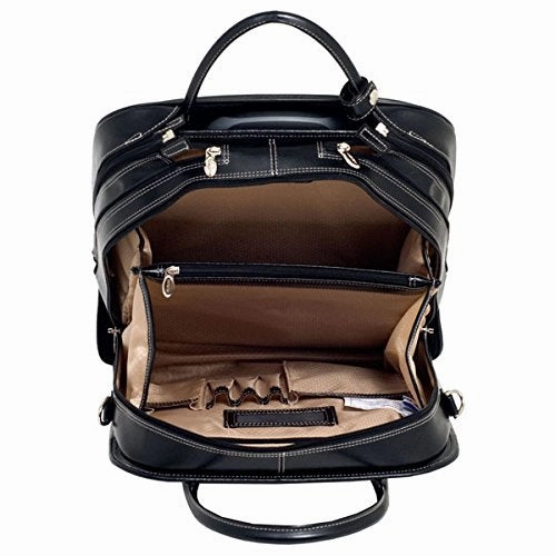 Mckleinusa La Grange 96495 Black Leather Vertical Detachable-Wheeled Ladies' Briefcase