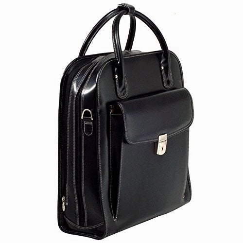 Mckleinusa La Grange 96495 Black Leather Vertical Detachable-Wheeled Ladies' Briefcase