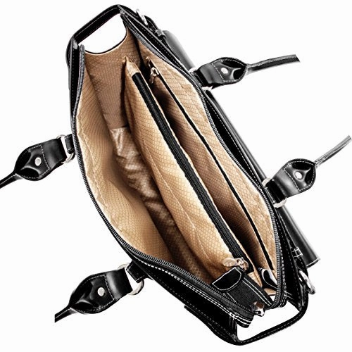 Mckleinusa Winnetka 94835 Black Leather Ladies' Briefcase W/ Removable Sleeve