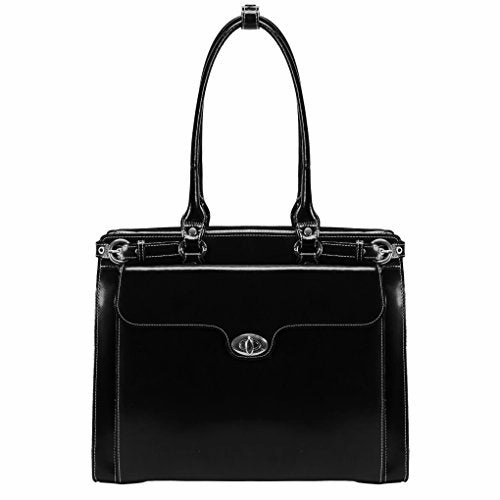 Mckleinusa Winnetka 94835 Black Leather Ladies' Briefcase W/ Removable Sleeve