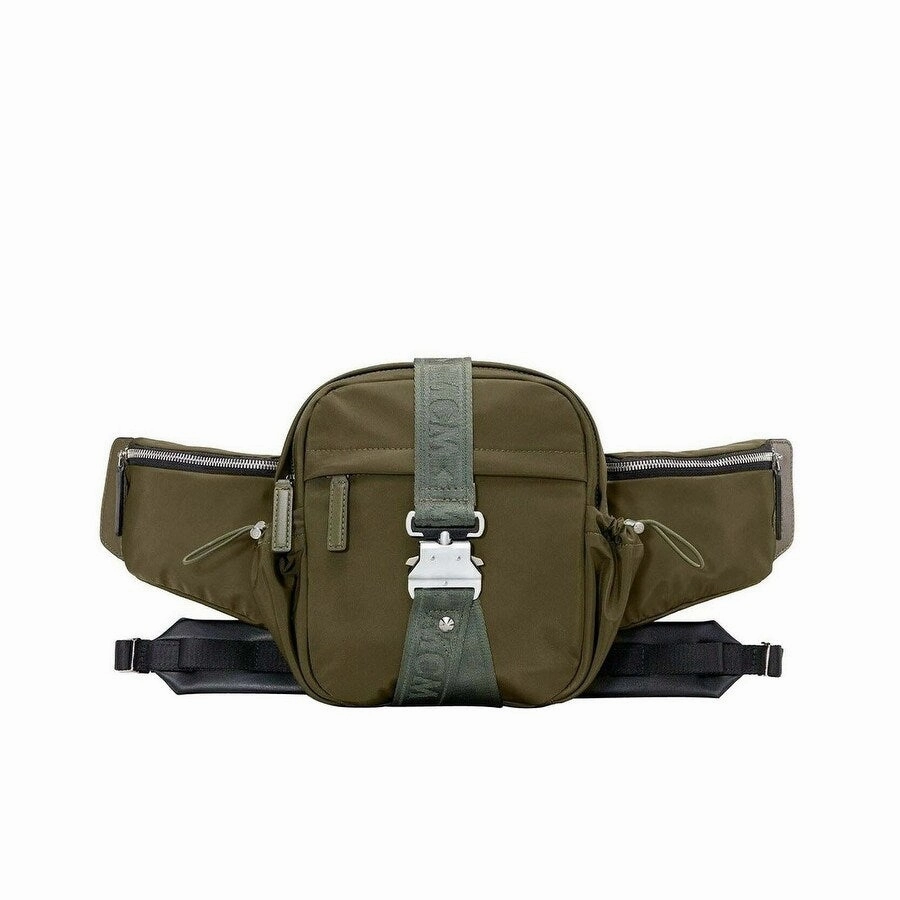 MCM Men's London Green Nylon Jemison Crossbody 2 in 1 Bag