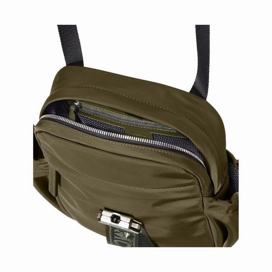 MCM Men's London Green Nylon Jemison Crossbody 2 in 1 Bag