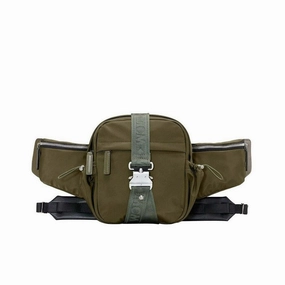 MCM Men's London Green Nylon Jemison Crossbody 2 in 1 Bag