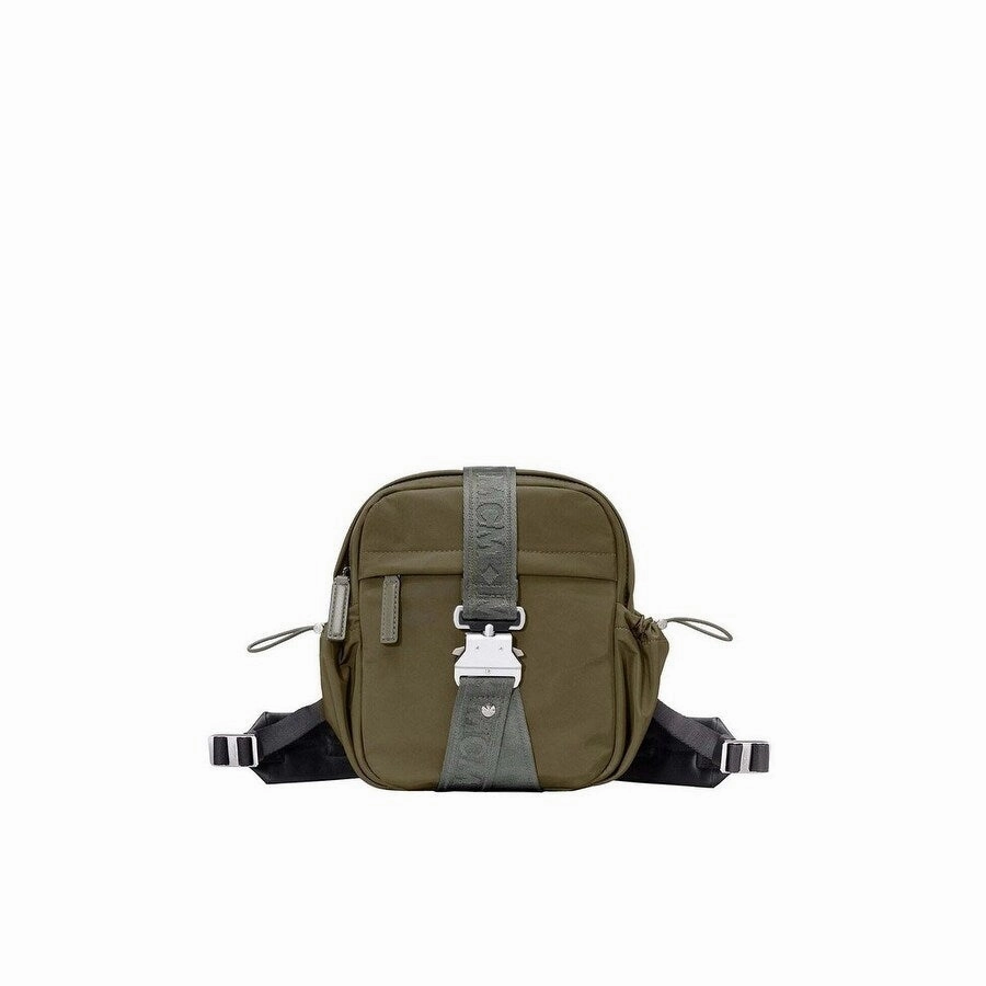 MCM Men's London Green Nylon Jemison Crossbody 2 in 1 Bag