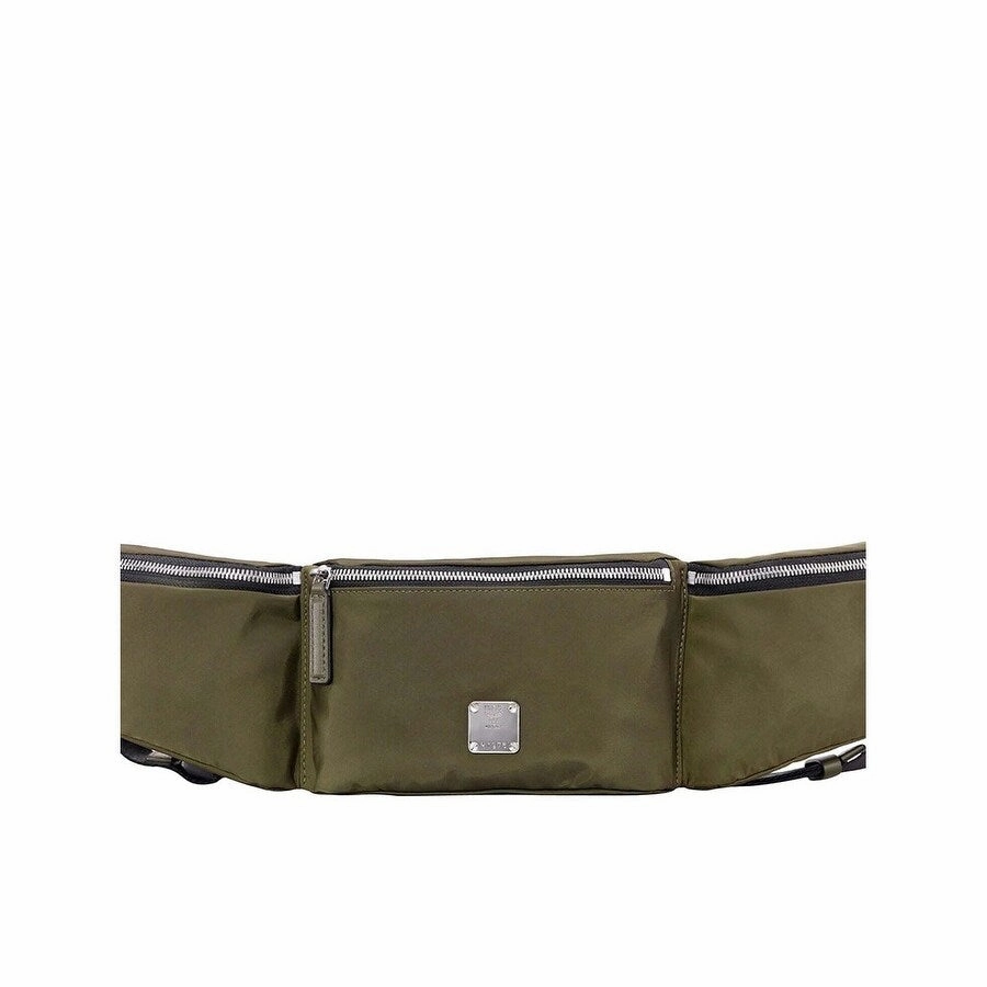 MCM Men's London Green Nylon Jemison Crossbody 2 in 1 Bag
