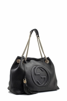 Medium Soho Chain Shoulder Bag Black