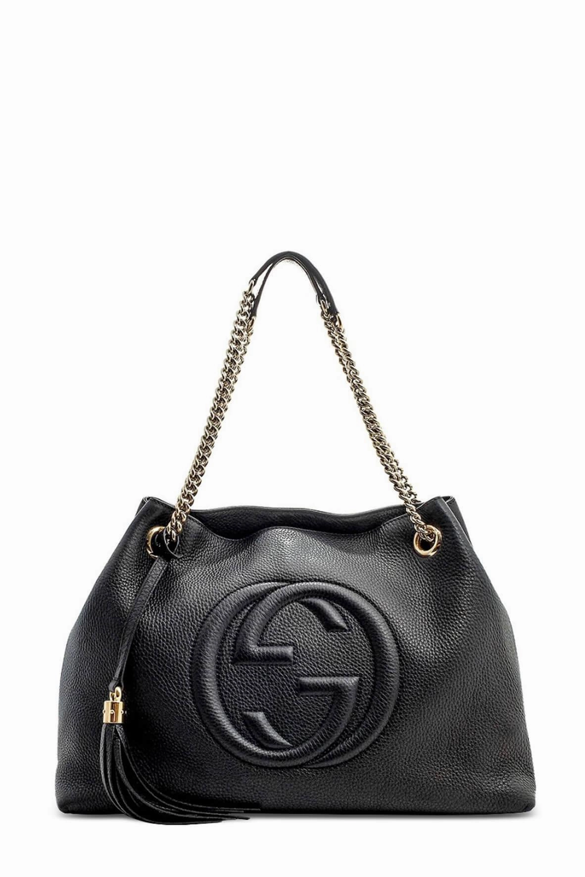 Medium Soho Chain Shoulder Bag Black