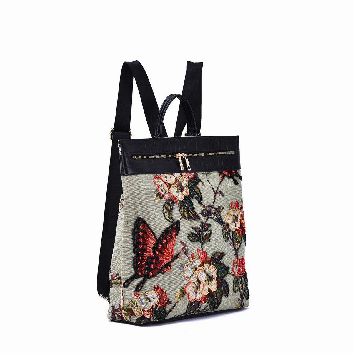 Mellow World Butterfly Hand-beaded Backpack