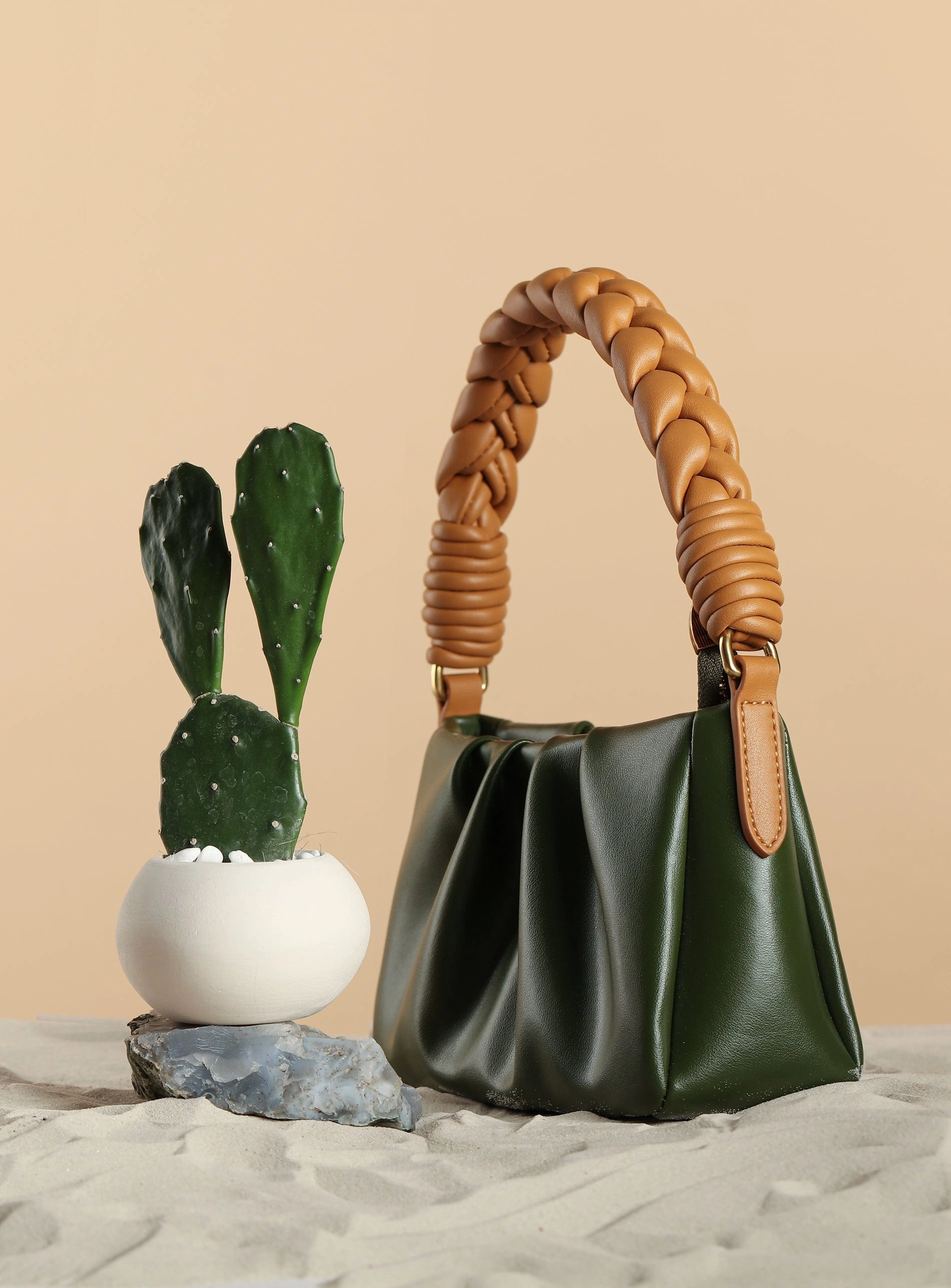 Melody Mini Cactus Leather Bag | Green