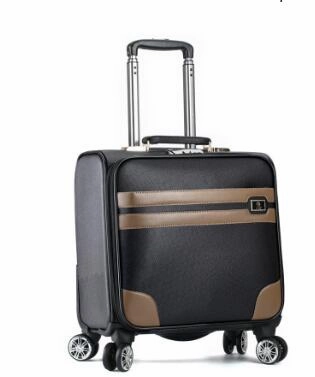 Men Business Travel Luggage Bag Pu Spinner Suitcase Travel Rolling Luggage Bags On Wheels Carry
