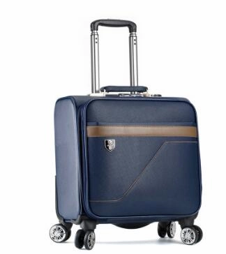 Men Business Travel Luggage Bag Pu Spinner Suitcase Travel Rolling Luggage Bags On Wheels Carry