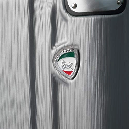 Mia Toro Italy Accera Hardside Spinner Carry-on,Aluminum