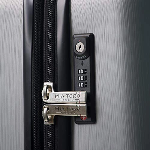 Mia Toro Italy Accera Hardside Spinner Carry-on,Aluminum