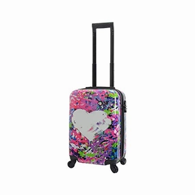 Mia Toro Prado Hardside Spinner Luggage Carry-on, Peace Love H.iness