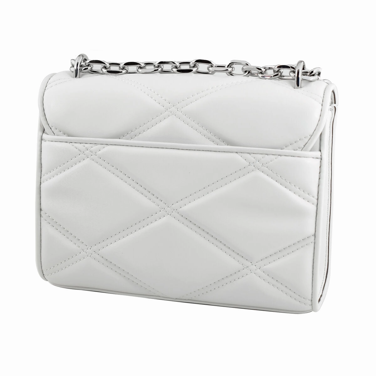 Michael Kors Quilted Leather Serena Chain Shoulder Crossbody White