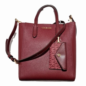 Michael Kors Vincent Leather Shoulder Crossbody Bag Red