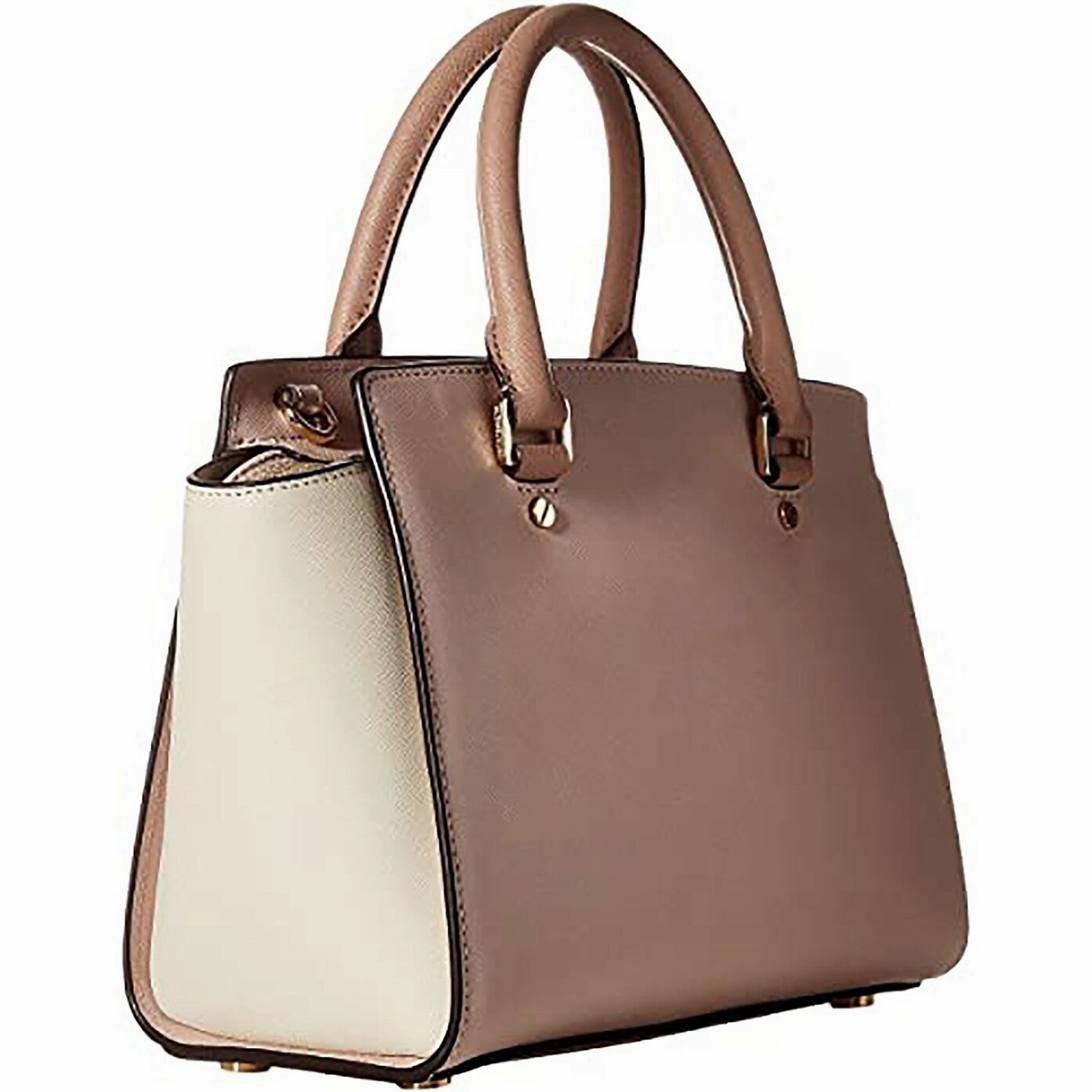 Michael Kors Women's Selma Medium Top Zip Satchel (Soft Pink/Ecru/Fawn)