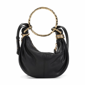 Mini Bracelet Black Buffalo Leather Handbag