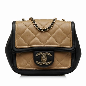 Mini Square Calfskin Graphic Flap Crossbody Bag