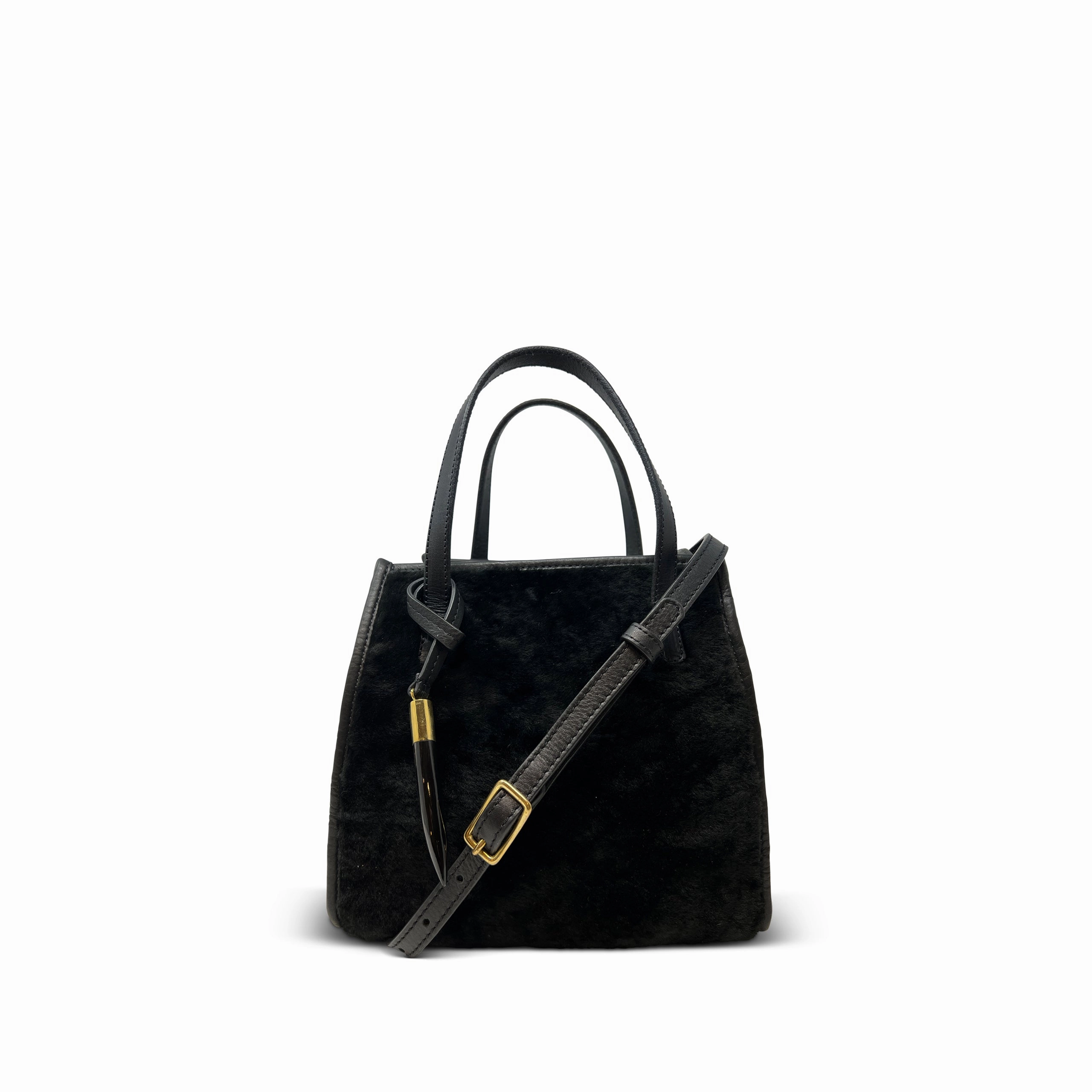 Mini Tote Shearling - Black