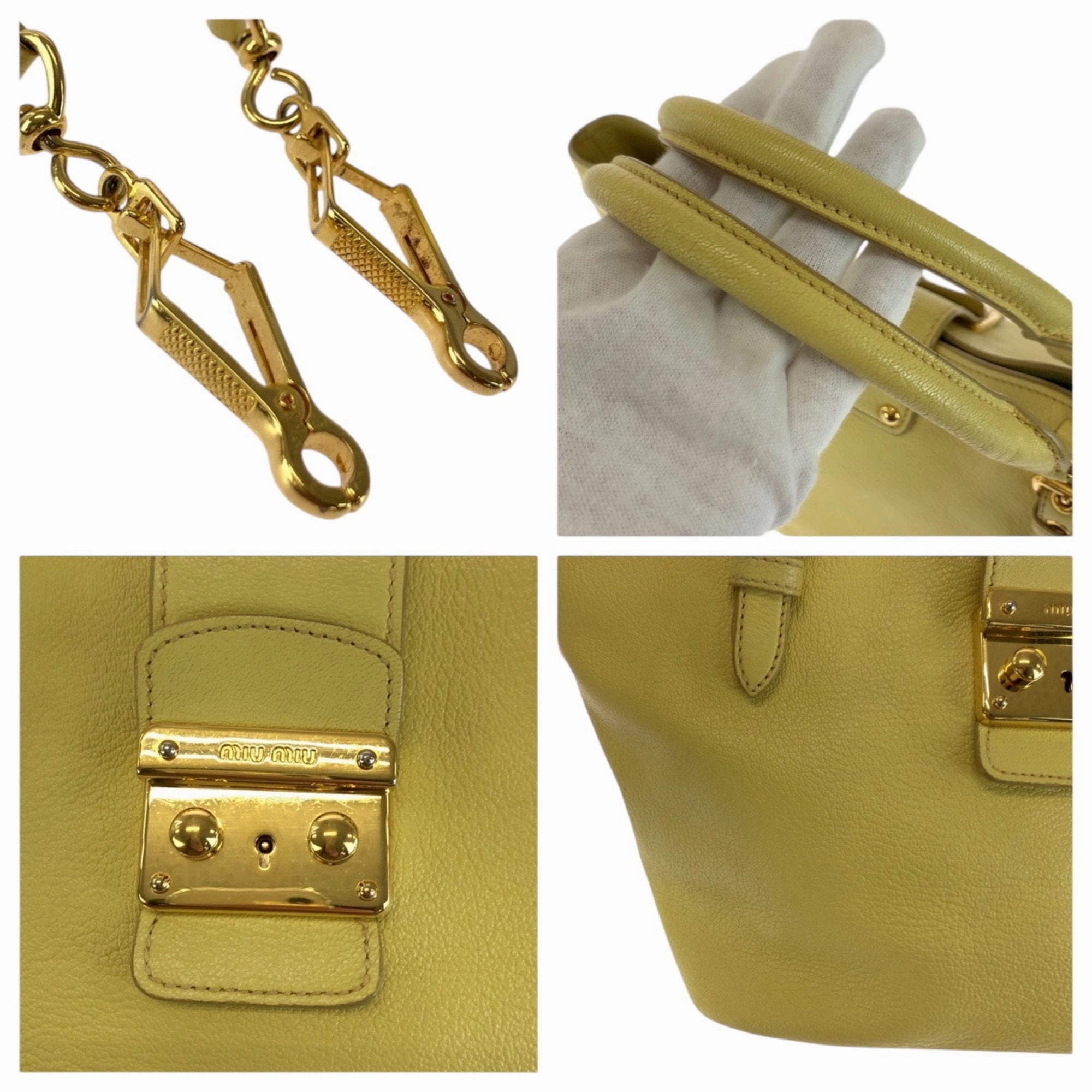 Miu Miu Leather Handbag Shoulder Bag (Pre-Owned)