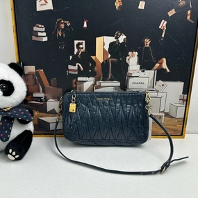 Miu Miu Matelass Leather Shoulder Bag Blue
