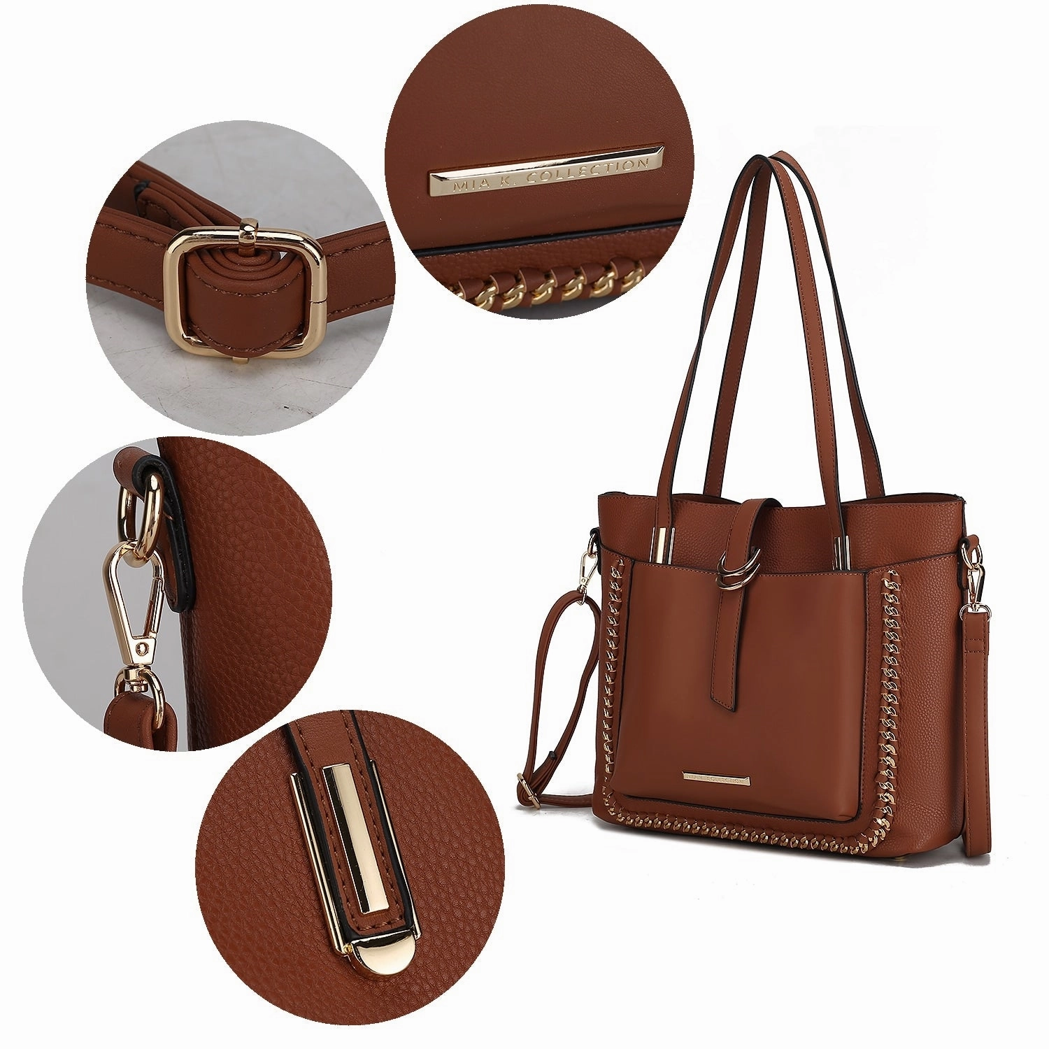 MKF Collection Raya Vegan Leather Women's Shoulder Bag 2 PCS by Mia K.