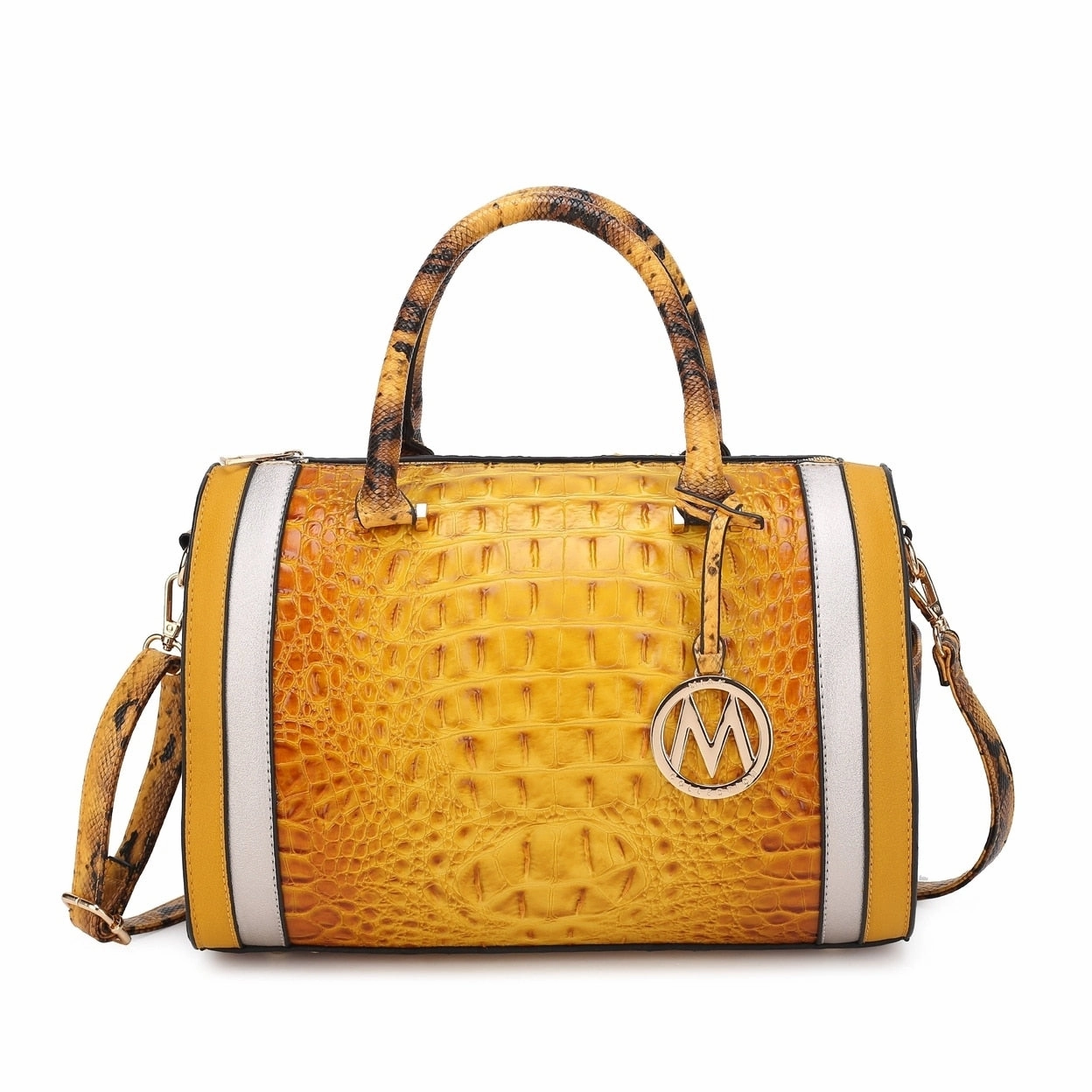 Mkfcollection Eleanor Embossed Shoulder Bag Vegan Leather Designer Handbag