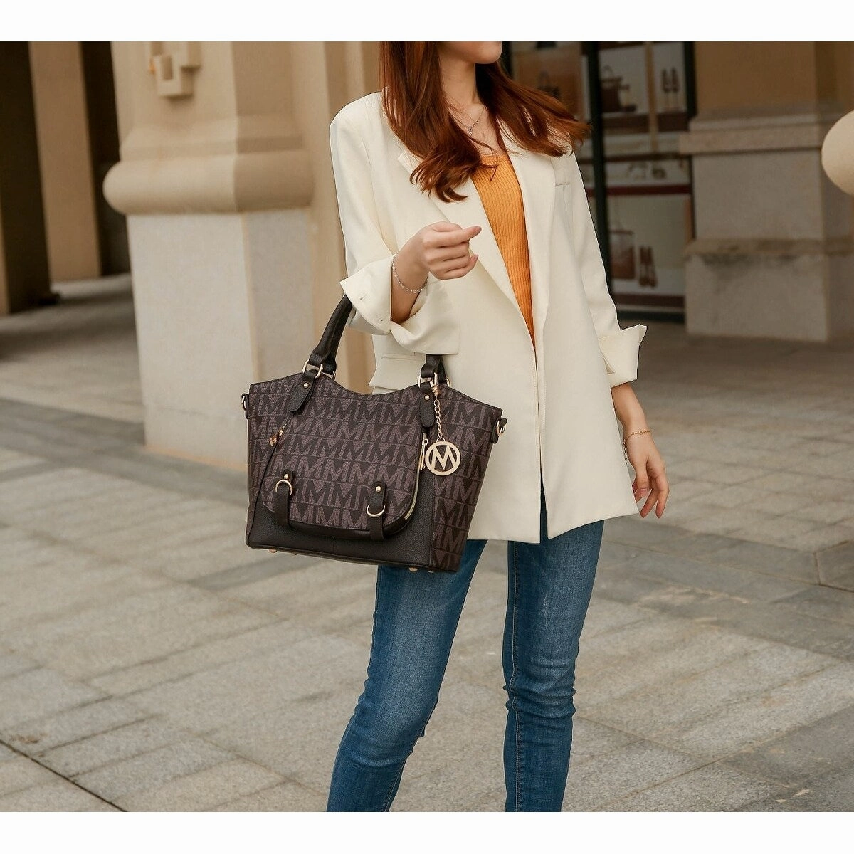 Mkfcollection Fula Signature Shoulder Bag Vegan Leather Designer Handbag