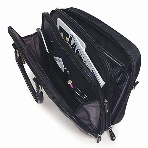 Mobile Edge Premium Leather V-Load Briefcase 2.0 For Laptops (Mevllp)