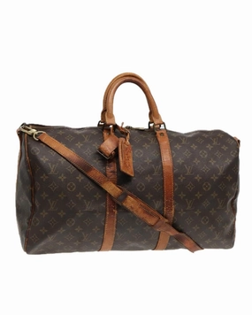 Monogram Canvas Keepall Bandouliere 50 Boston Bag with Shoulder Strap
