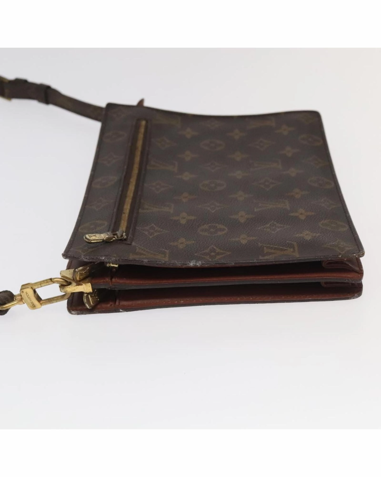 Monogram Canvas Shoulder Bag with  Detailing
