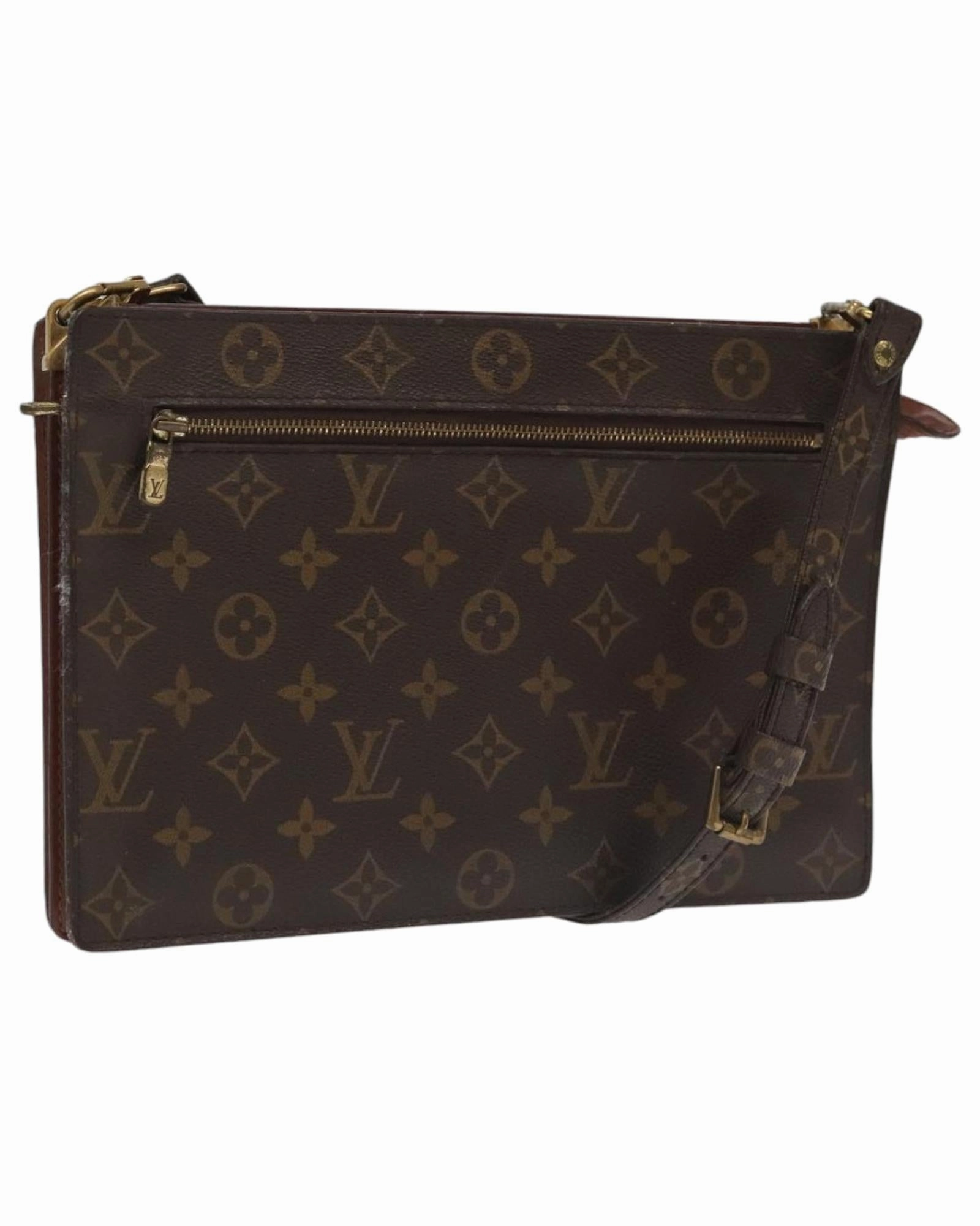 Monogram Canvas Shoulder Bag with  Detailing